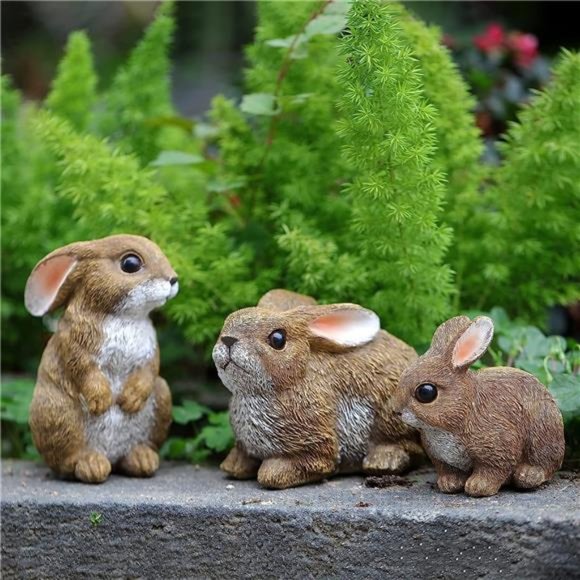 Bunny Decor Yard Decorations Outdoor Set of 3, Bunny Decorations for Home Garden - Picture 1 of 6